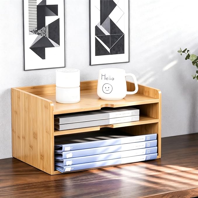 Desk Organizer, Bamboo A4 Paper Organizer - Image 6