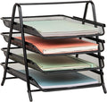 Mind Reader 4-Tier Paper Tray, Desktop Organizer, File Storage, Metal Mesh by MindReader