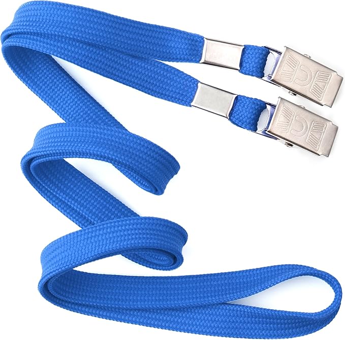 MIFFLIN-USA - Bulk Flat Lanyards w/Two Bulldog Clips - 39 Inch, 50 PK - by MIFFLIN