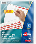 Avery 8 Tab Dividers for 3 Ring Binder, Easy Print & Apply Clear Label Strip by Avery
