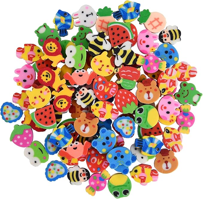 400PCS Mini Fun Cute Fruit Animal Erasers by Jsehchya