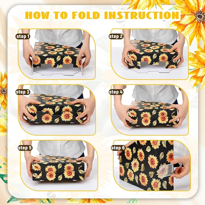 AmazingSpark Set of 4 Sunflower Magazine Holder Decorative Foldable Magazine - Image 4
