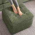 23.6in Pouf Ottoman, Corduroy Ottoman Foot Rest by Unknown