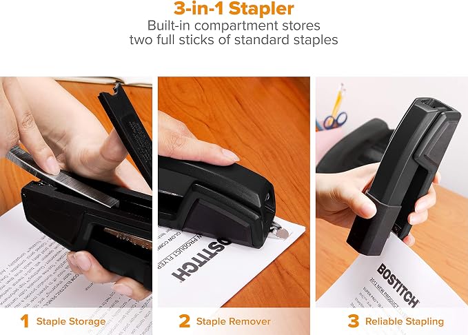 Bostitch Office Epic Metal 3 in 1 Stapler, 25 Sheet Capacity, Includes 210 - Image 3