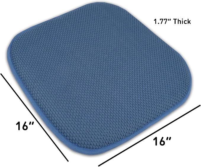 Sweet Home Collection Memory Foam Chair Cushion Honeycomb Pattern Solid Color - Image 4