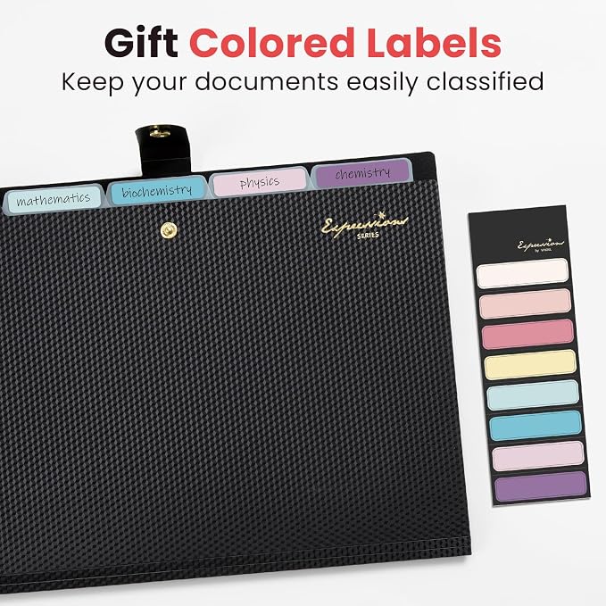 Sooez Expanding File Folder, Letter Size Accordion File Organizer, 5 Pocket - Image 5