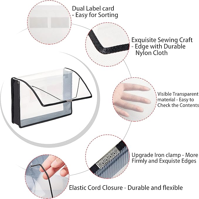 FANWU 6 Pack Plastic Expanding File Wallet Document Organizer - Image 3