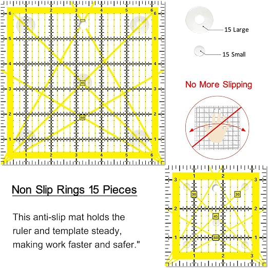 Quilting Rulers 4 Square Ruler Quilting Templates, Quilting Ruler Acrylic Rulers - Image 5