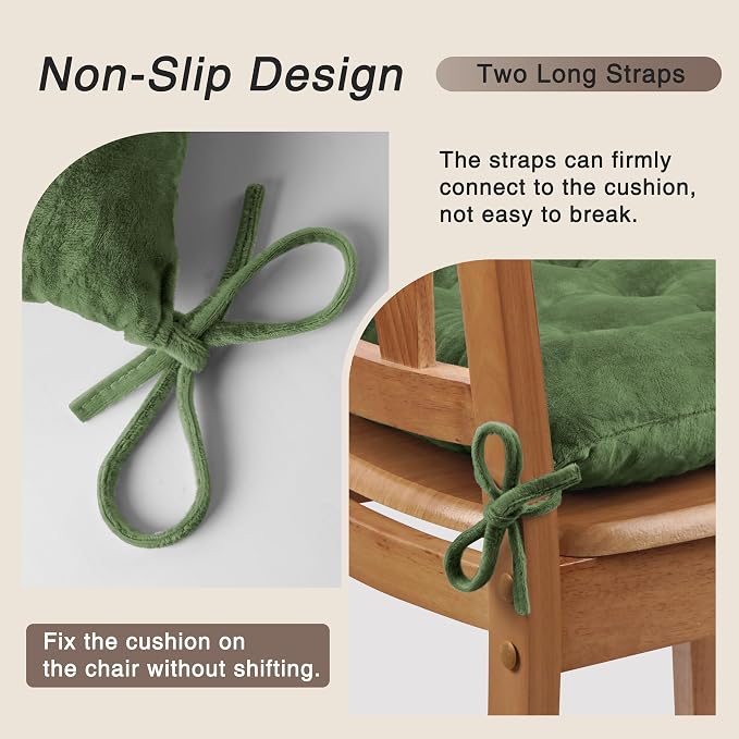 OVOV 2 Pack Chair Cushions for Dining Chairs Soft Seat Cushions for Kitchen - Image 3
