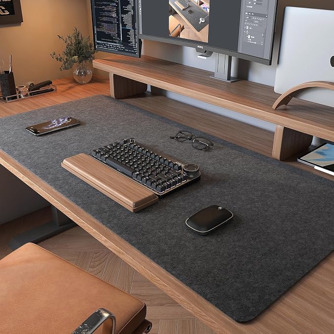 DAWNTREES Large Felt Desk Mat, Computer Desk Mat - Image 2