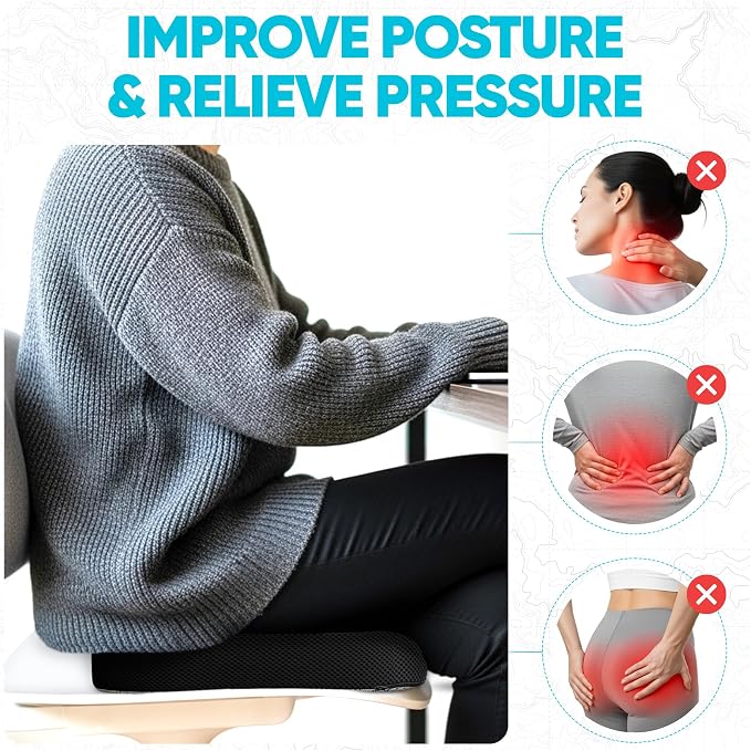 FORTEM Seat Cushion, Office Chair Cushion, Memory Foam Car Seat Cushions - Image 5
