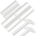6PCS 6''/12 '' Acrylic Clear Edge Rulers T-Square Ruler, inches and Metric by BAOFALI