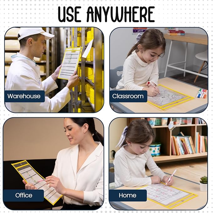 Essex Wares - 5 Pack, Job Ticket Holders, Reusable & Easy Erase Plastic Invoice - Image 5
