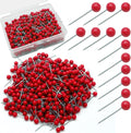 500Pcs Red Map Pins, 1/8 Inch Map Tacks, Round Ball Head Map Push Pins by Auvotuis