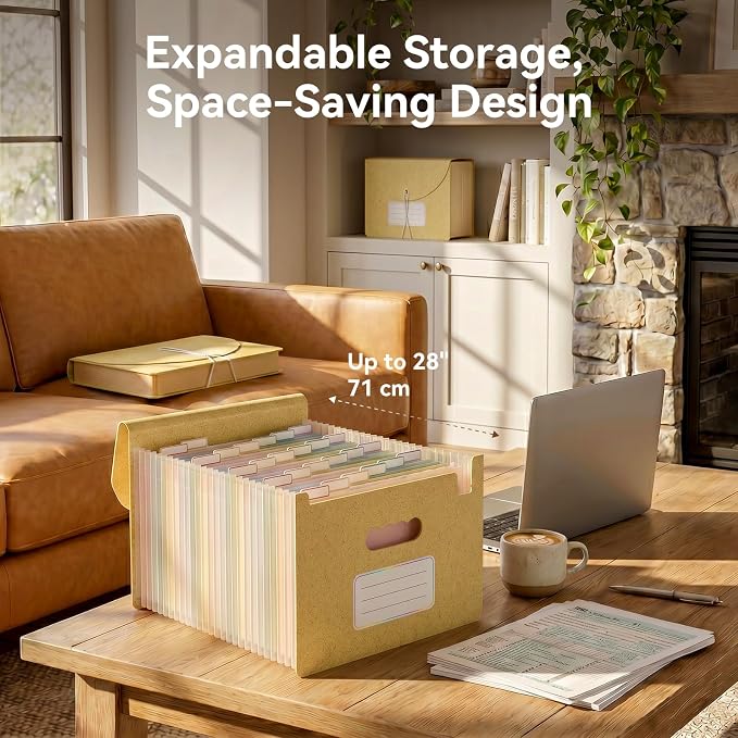 ThinkTex Accordion File Organizer, 26 Pockets Expanding File Folders, Monthly - Image 4