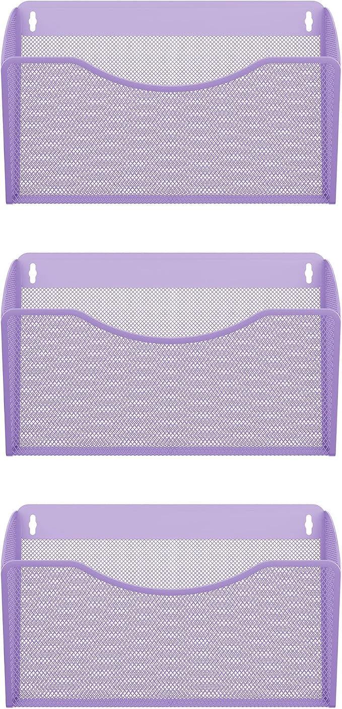 EasyPAG 3 Pack Wall File Organizer, Metal Mesh Hanging File Folder Holder - Image 2