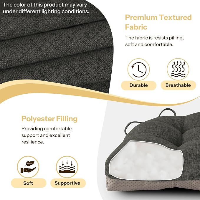 Non Slip Chair Cushions for Dining Chairs Set of 4 Kitchen Chair Cushions - Image 4