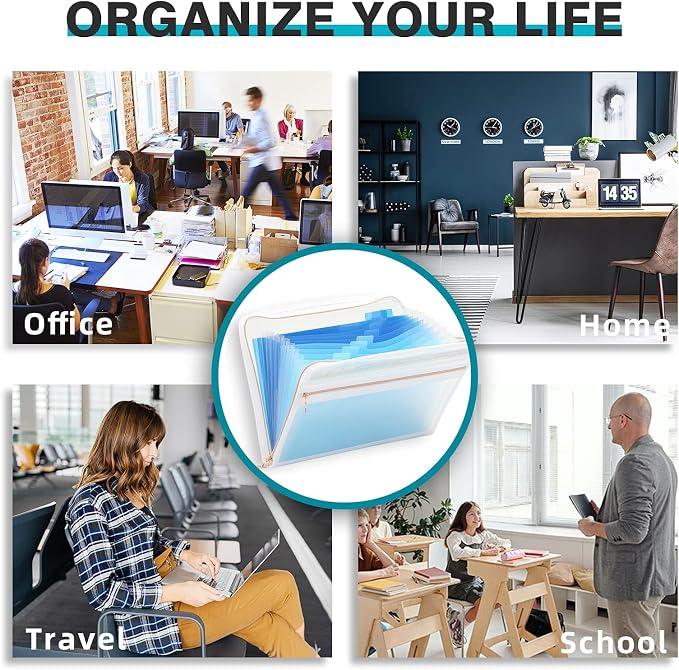 H4D 13 Pocket Expanding File Folder Organizer, 8.5-x-11-inch | Zippered - Image 7