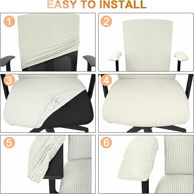 Tallew 4 Pcs Office Chair Covers Set Computer Universal Protective Stretchable - Image 5