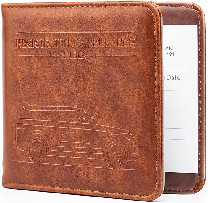 CANOPUS Car Registration and Insurance Holder, Magnetic Closure, Embossed Card by CANOPUS