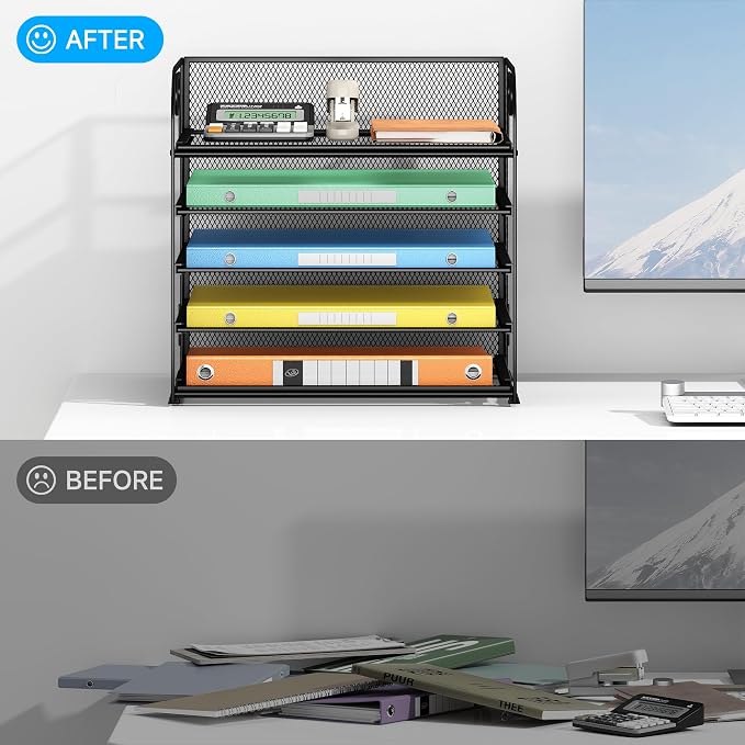2 Pack 5-Tier Paper Organizer Letter Tray - Image 5