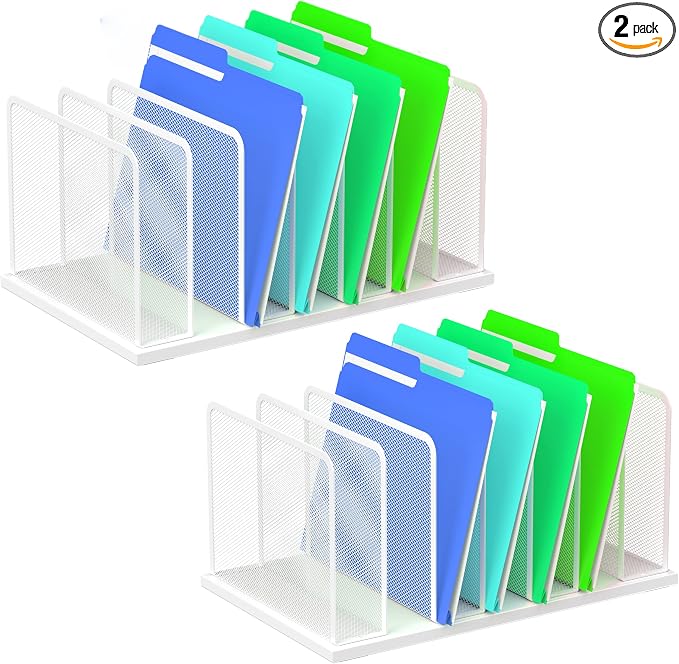Kuntine.B Desk File Organizer Upright Mesh Desktop Organizer File Sorter Office by KuntineB