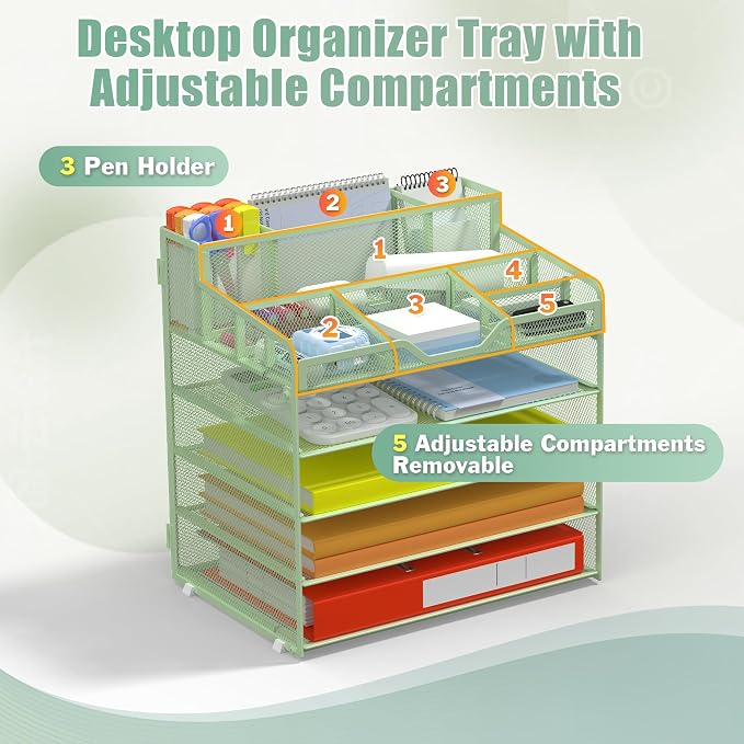 Docnest 5 Tier Mesh Desk Organizer - Image 5