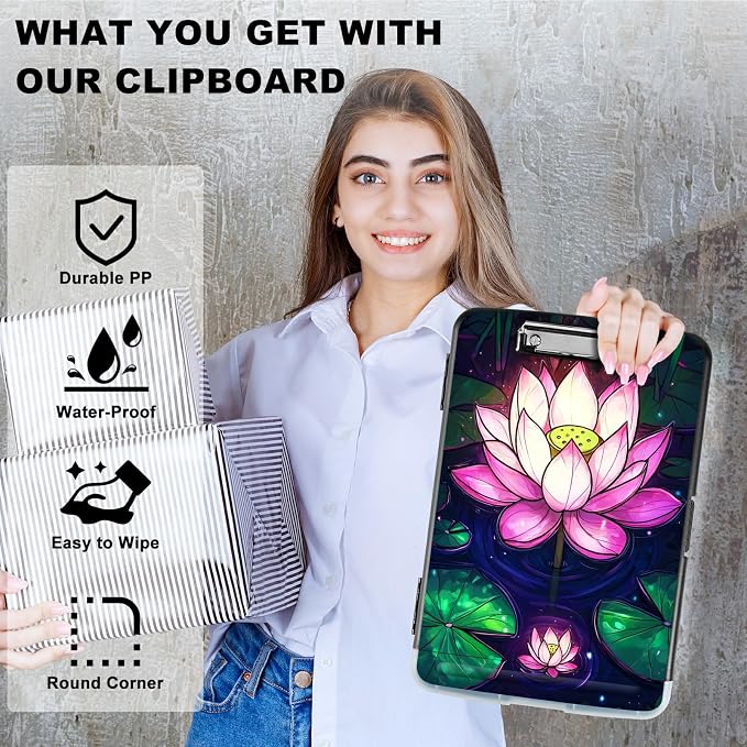 Pink Lotus Flower A4 Clipboard - Image 2