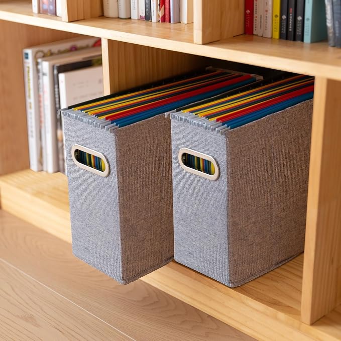 6 Packs Letter Size File Organizer, File Folders Organizer, Fabric Storage Box - Image 7