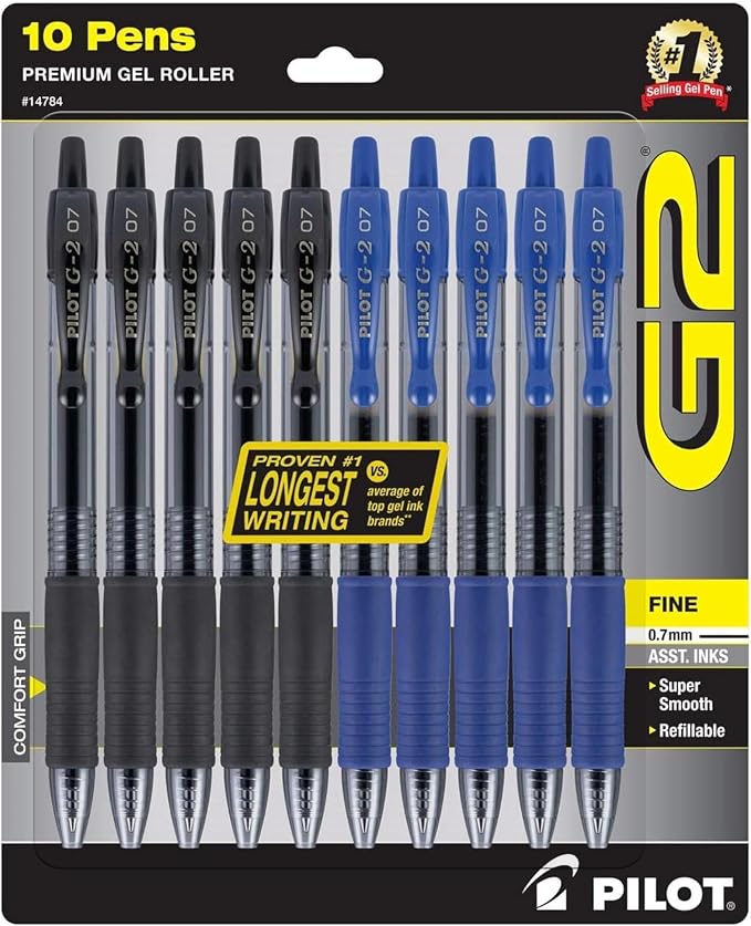 PILOT G2 Premium Gel Pens, 0.7mm Fine Point, Refillable & Retractable Ballpoint by PilotCorporationofAmerica