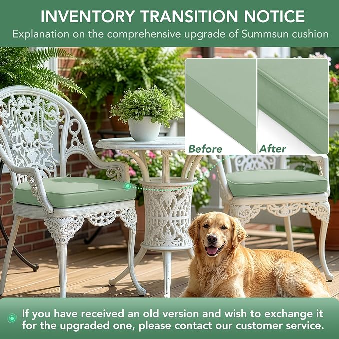Outdoor Chair Cushions Set of 2: Waterproof & Fade Resistant Patio Furniture - Image 9