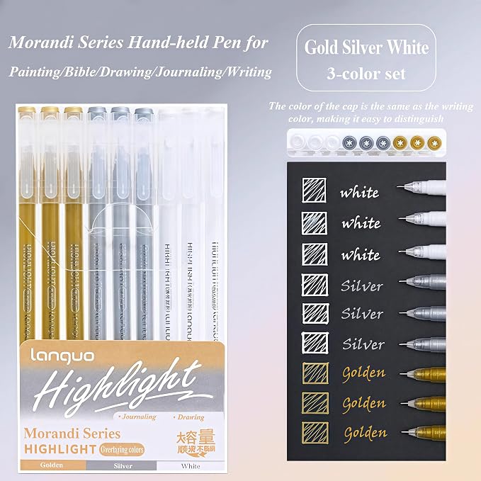 9 Colored Gel Pens Set, 0.6mm Fine Point - Image 2