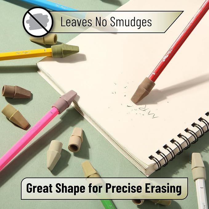 Mr. Pen- Pencil Erasers Toppers, 120 Pack, Latex Free, No Smudge | Mr Pen - Image 5