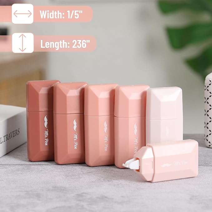 Mr. Pen- Correction Tape, 0.2" x 236", Mocha Blush | Cute Correction Tape - Image 3
