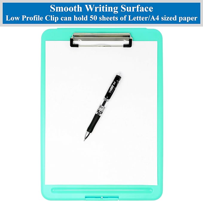 Think2Master Teal Plastic Storage Clipboard. | 25% Heavier & Sturdier| Heavy - Image 4