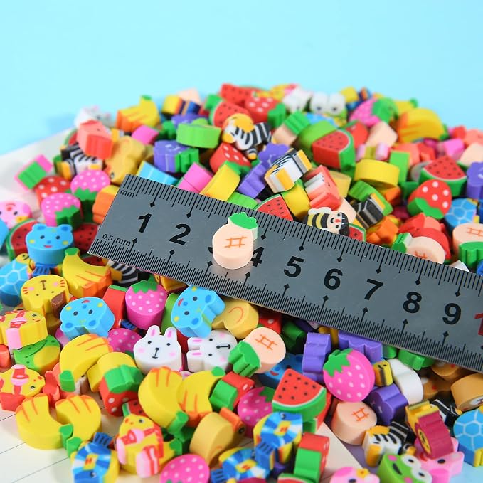 1000 Pieces Mini Erasers for Kids, Bulk Small Animal Fruit Pencil Erasers - Image 5
