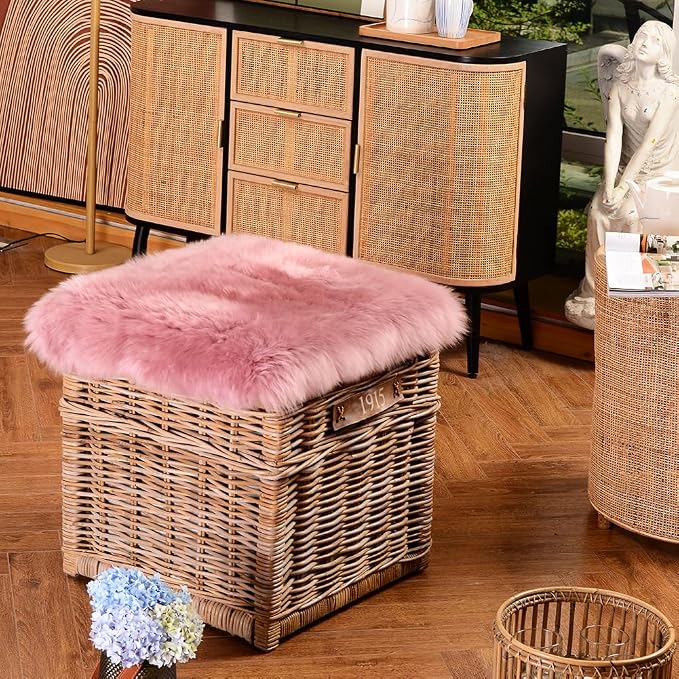 LLB Sheepskin Chair Covers Office Chair Cushion Dining Room Chair Pads Desk - Image 7