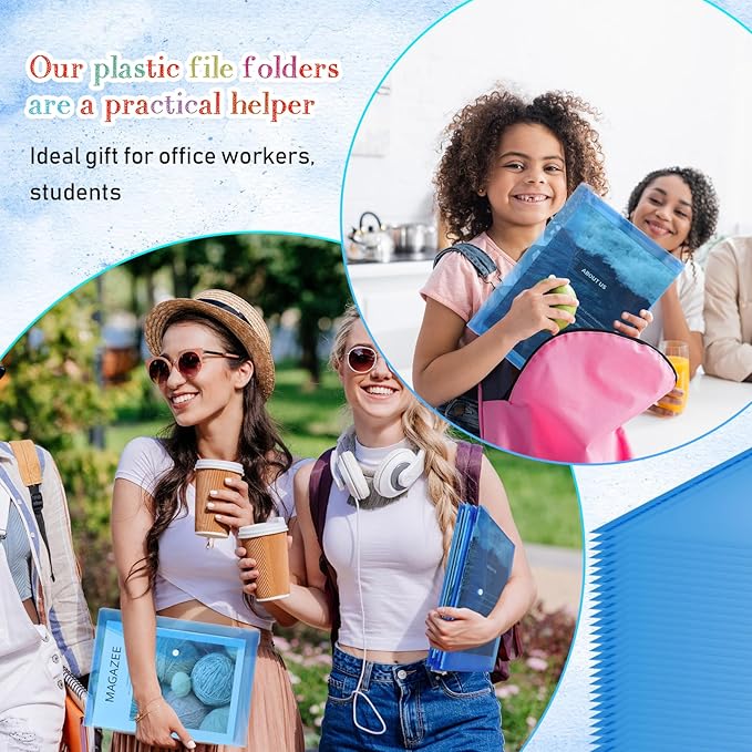 Zhehao 100 Pcs Clear Plastic Envelopes File Folders - Image 4