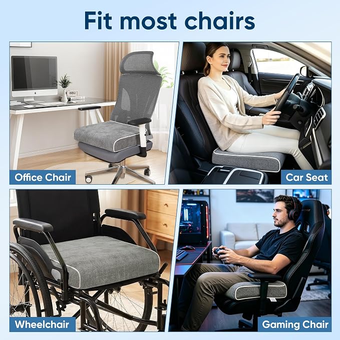 Seat Cushion for Office Chair, 4 Inch Thick Extra Large Memory Foam Chair - Image 8