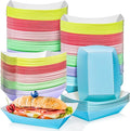 120 Pack 2LB Colorful Paper Food Boat Trays Disposable Paper Boats Containers by MotBach