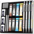 Nicpro 4 Pack Blocky Gear 0.3, 0.9 mm Metal Mechanical Pencils Set by Nicpro