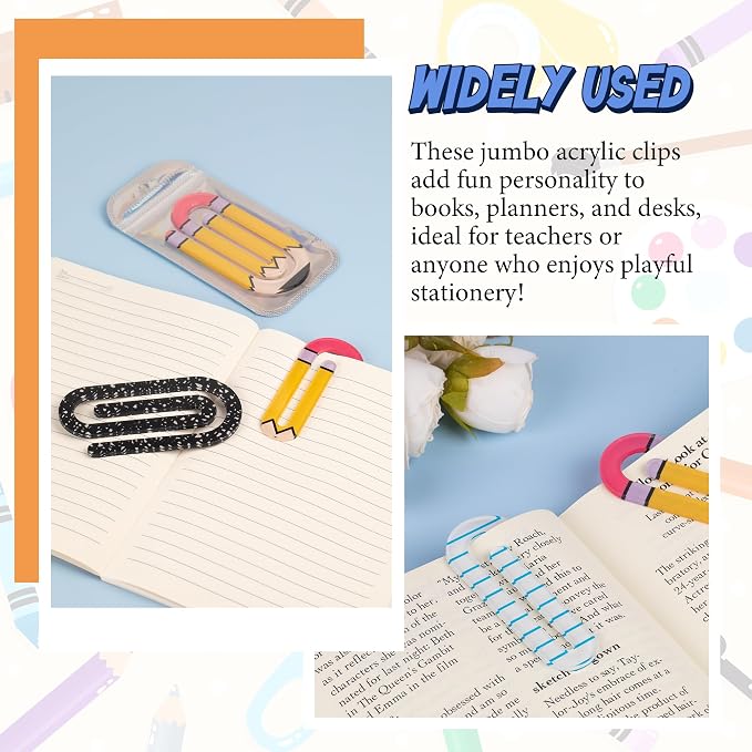 48 Pack Jumbo Acrylic Paper Clips - Image 4