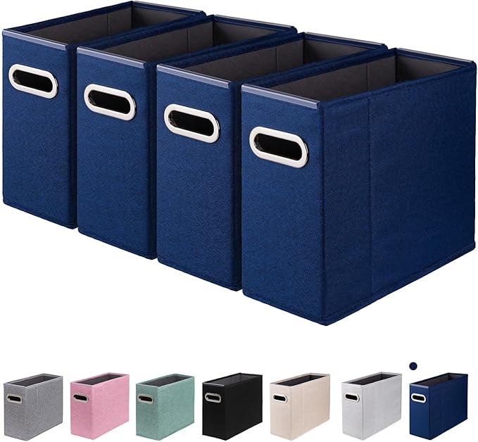 4 Packs Letter Size File Organizer, File Folders Organizer, Fabric Storage Box by ComfortKeeper