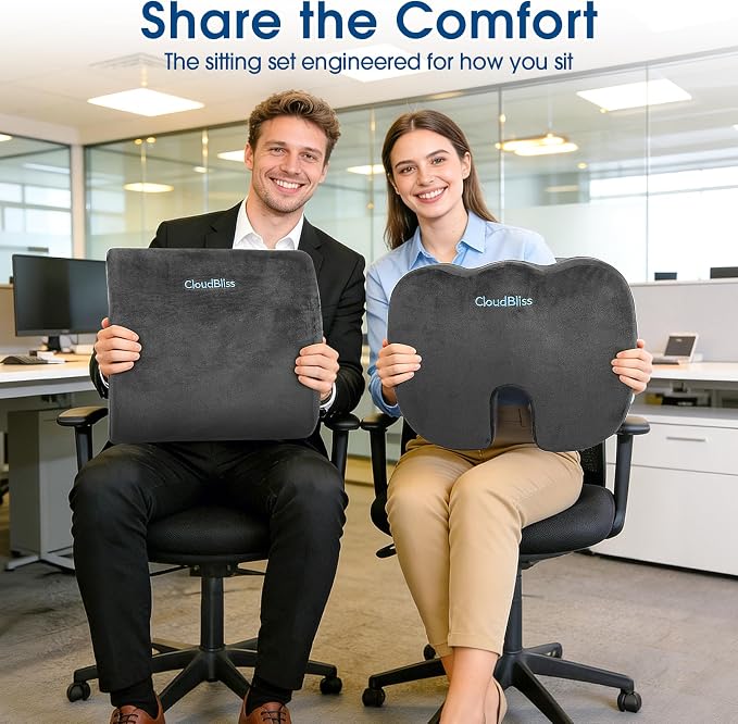 CloudBliss Lumbar Support Pillow & Seat Cushion Set - Image 9