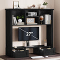 Desk Shelf with Computer Monitor Stand, 37.4''W Desktop Bookshelf Display Rack by Homiflex