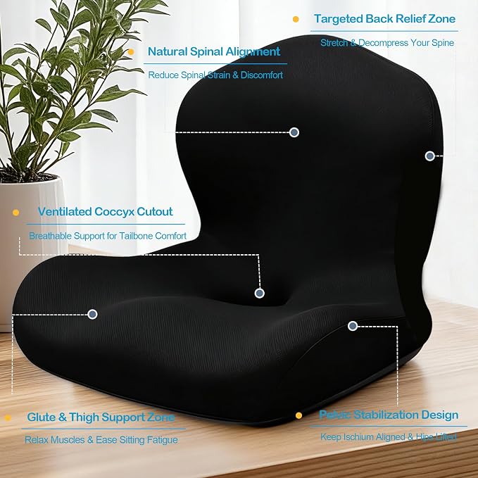 Seat Cushion for Office Chair and Car, L-Shaped Ergonomic Car Seat Cushions - Image 5