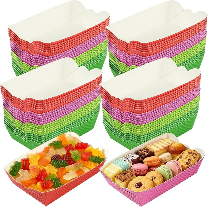 60 Pack Paper Food Trays, 2lb Pack Disposable Serving Trays, Disposable Paper by Unknown