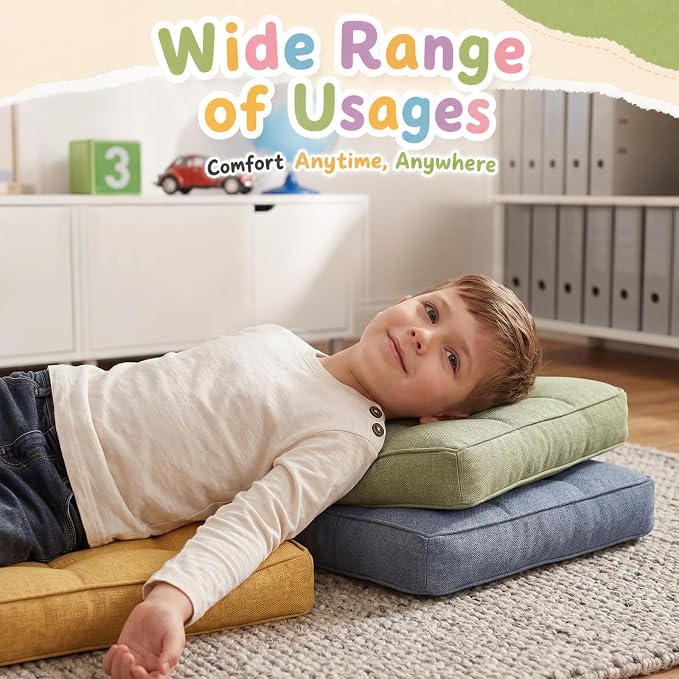 Juexica 8 Pcs Floor Cushions for Kids Floor Pillows Flexible Seating Cushions - Image 7