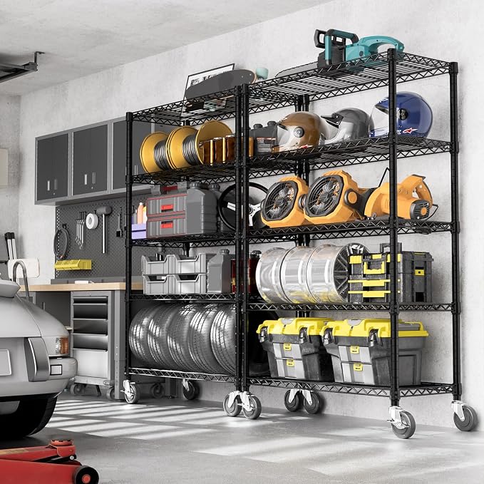 M MZG 5-Shelf Storage Shelves, Wire Shelving Heavy Duty Metal Storage Shelving - Image 6