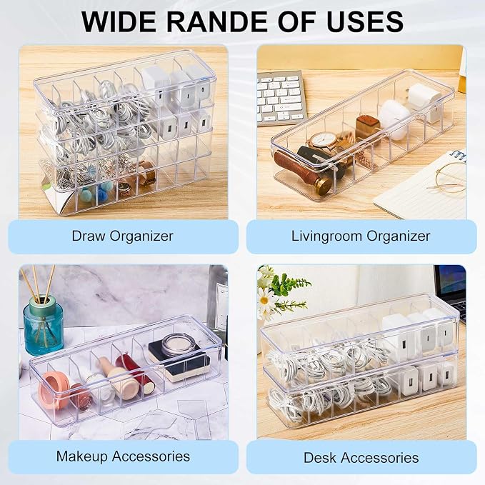 Tatuo 8 Pcs Cord Organizer for Drawer Desktop, Cable Organizer Box - Image 7